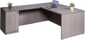 Boss Office L-Shape Desk with Pedestal in Driftwood