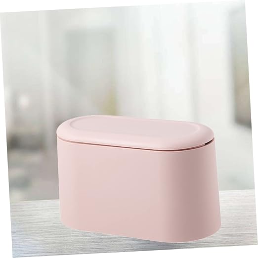 Modern Pressed Slim Mini Desktop Trash Can Table Waste Bin Cover for Office Home