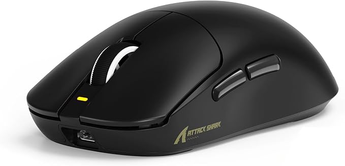 ATTACK SHARK X8SE Wireless Gaming Mouse,Adjustable 25K DPI PAW3311 Optical Sensor,Ergonomic 59g Lightweight,Triple Modes 2.4G/BT/USB-C Wired,500mAH Battery,5 Programmable Buttons for PC/Mac-Black