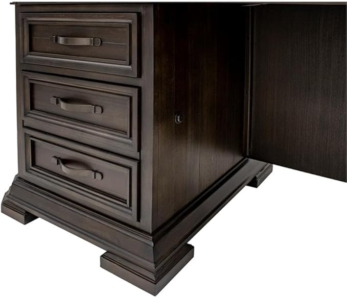 Pemberly Row Set of 3 Fully Assembled Executive Desk & Filing Cabinet & Bookcase