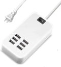 USB Charger Station Multi Port, Portable 6 Ports Chargers for Multiple Devices, Wall Charger Adapter for iPhone 17 16 15 pro max Samsung Galaxy S25/S24/S23
