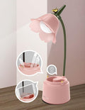Pink Desk Lamp, Rechargeable LED with USB Charging, 3 Color Modes & Stepless Dimming, Cute for College Dorm Bedroom Reading
