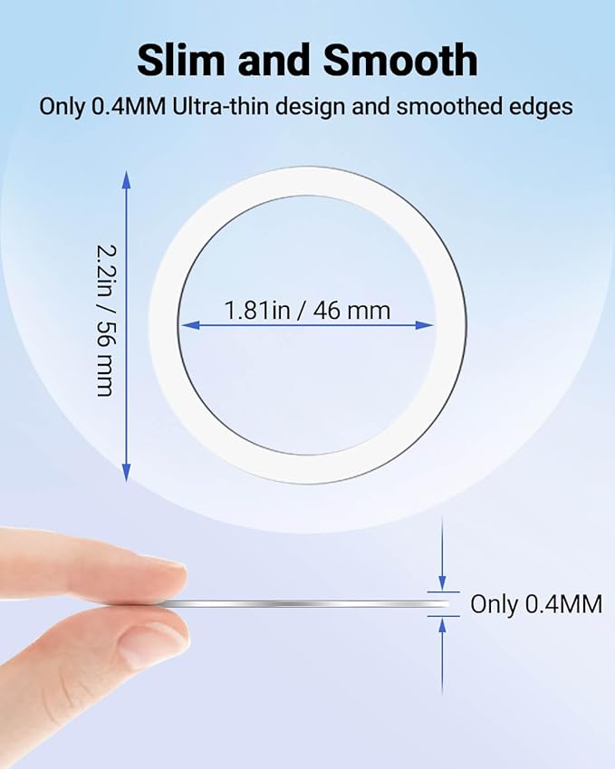 KALAPOP for MagSafe Sticker,MagSafe Ring Magnet,Magnetic Wireless Charger Conversion Kit,Compatible with iPhone 16/15/14/13/12/11, Galaxy S23/S22/S21 and Kindle,9 Pack(3Black,3White&3 Silver)