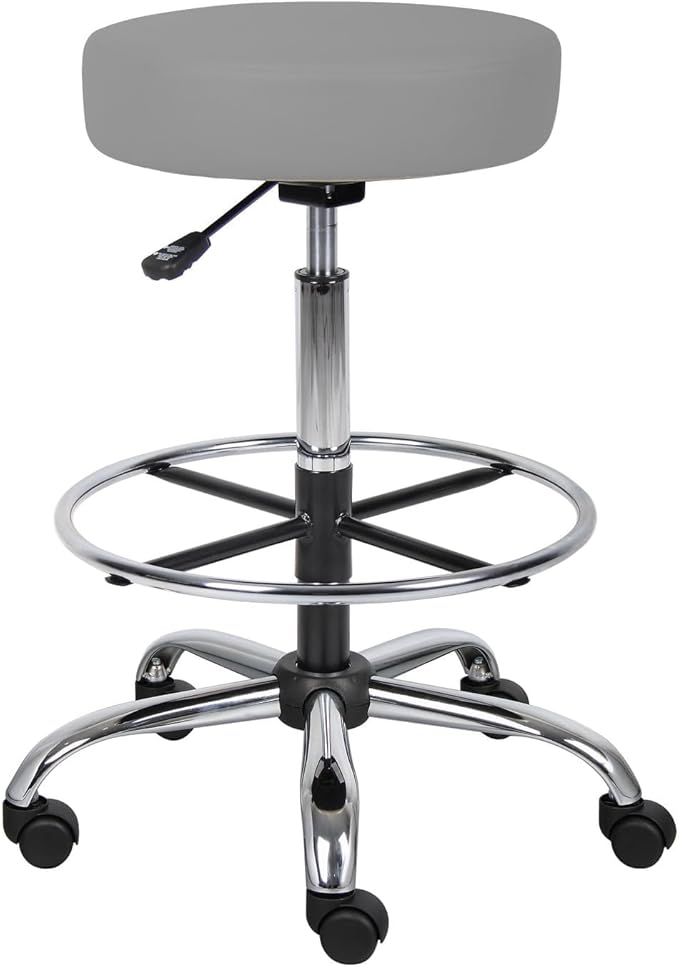 Boss Office Products B16240-BK Be Well Medical Spa Drafting Sool in Black, Low-Back