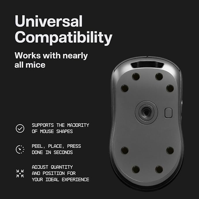 Wallhack PTFE Dot Mouse Skates | Premium Universal Skates for Gaming Mice | Ultra-Smooth Glide on Cloth & Glass Pads | Customize Speed & Control | Fast, Easy to Apply | Yellow