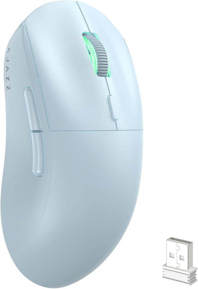 ATTACK SHARK AJ199 Wireless Gaming Mouse,59g Lightweight Ergonomic Computer Mouse,1000Hz Polling Rate,Up to 26000DPI,Double Modes PAW-3395 Optical Sensor,Programmable 6 Button for PC/Laptop/Win/Mac