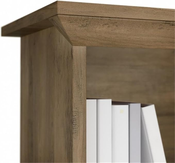 Pemberly Row 60W Hutch for L Shaped Desk, Reclaimed Pine Finish, Engineered Wood, Open Cubby Storage, Mission Style, Modern Farmhouse Office Hutch for Books, Decorations, and Large Monitor