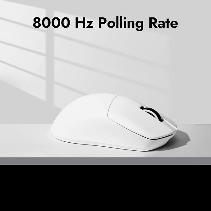 LEMOKEY G1 8K Wireless Bluetooth 5.1/2.4 GHz/Wired Optical Mouse, Ultra-Lightweight 55g Programmable PixArt 3395 Sensor with up to 26,000/30000 DPI/ 650/750 IPS for Windows Mac Linux - White
