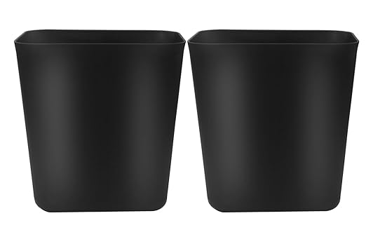 3.6 Gallon Small Trash Can Wastebasket for Kitchen Office Bathroom (3.6 Gallon(2 Pack), Black)