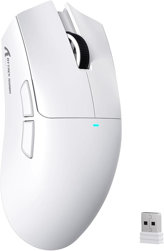 MAMBASNAKE Attack Shark X11SE Lightweight Wireless Gaming Mouse, Tri-Mode 2.4G/USB-C Wired/BT, 22K DPI, PAW3311 Optical Sensor, 59g, 5 Programmable Buttons, 300mAh Battery for PC/Mac(White)