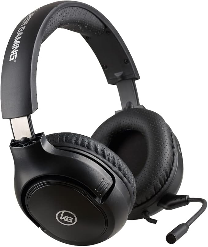IOGEAR Kaliber UNIKOMM Universal Headset - 50mm Max Bass Drivers - 4-Way Swiveling Noise Isolating Earcups w/Memory Foam - Built-in Volume Control & Mute - Detachable Boom Mic - 3.5mm Connector -