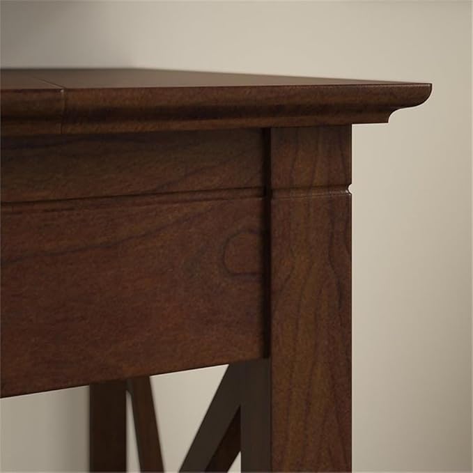 Bush Home Key West 60W L Shaped Desk with 2 Drawer Mobile File Cabinet in Bing Cherry