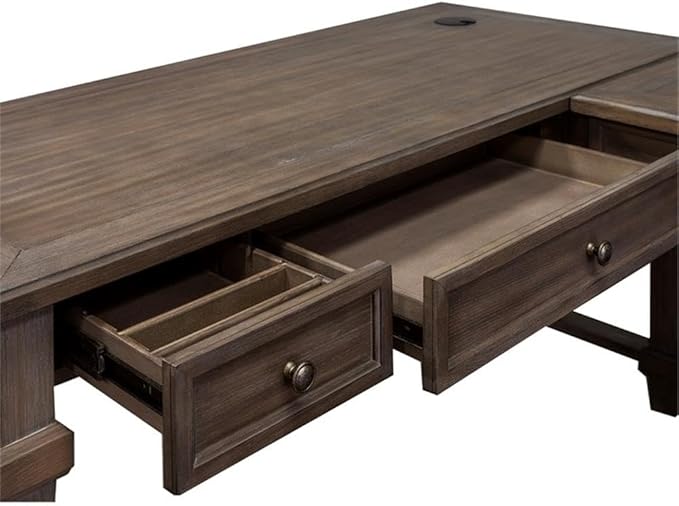 BOWERY HILL 3Pc Set L-Desk & Return Office Desk & Open Bookcase & Filing Cabinet