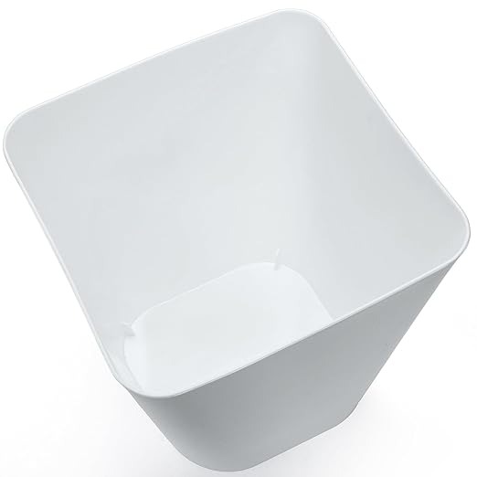 Lawei Set of 4 Plastic Small Trash Can - 1.6 Gallon Square Wastebasket Garbage Can for Home Kitchen Office Bathroom