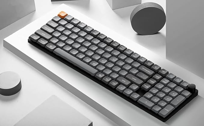 Keychron K17 Max 96% Layout QMK/Launcher Ultra-Slim Wireless/Type-C Wired Mechanical Keyboard with RGB Backlit Hot-Swappable, Low-Profile Gateron Mechanical Brown Switch Compatible with Mac Windows