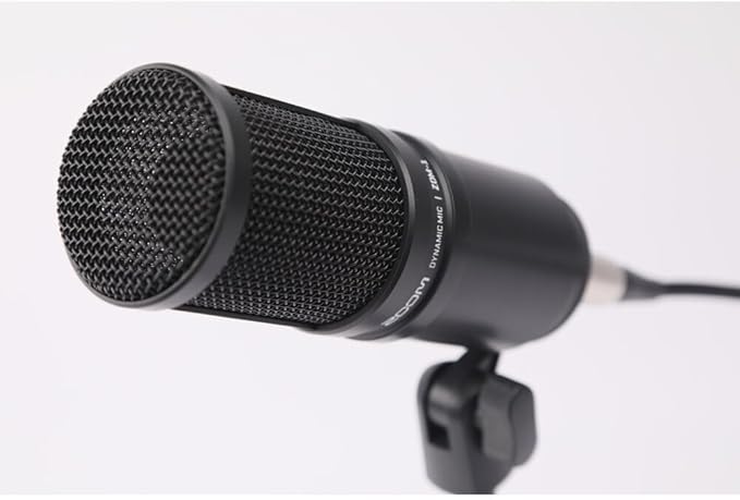 Zoom ZDM-1 Dynamic Podcasting Microphone + Wire Straps + XLR to 1/4 10FT + XLR to XLR 3M Balanced Interconnect Cable + Goby Labs Sanitizer Spray for Microphones