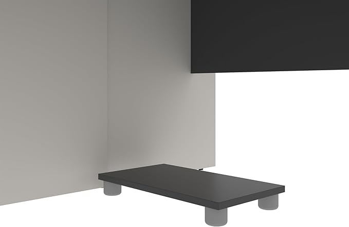 Atlin Designs Modern Wood U-Shape Home Office Desk Set, Slate Gray and White Finish, Commercial Grade with Pedestal, Ball-Bearing Slides, Grommets, 30.4"H x 71.1"W x 92.6"D, Functional Office Solution
