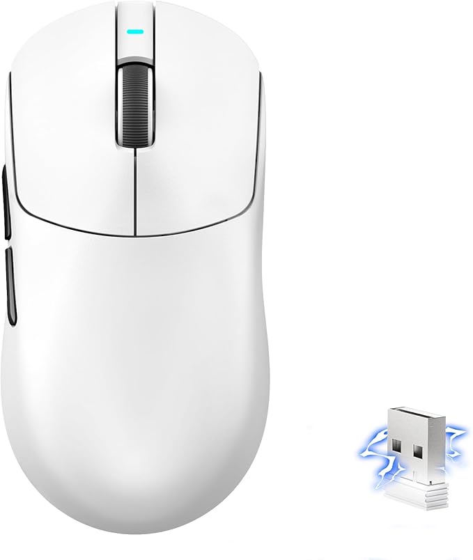 MAMBASNAKE×Attack Shark X8 Plus Wireless Gaming Mouse,Tri-Mode Connection,40000 DPI Ultra Lightweight,PAW3395PRO Sensor,150h Battery Life,5 programmable Buttons for Windows/Mac/Linux/XP-White