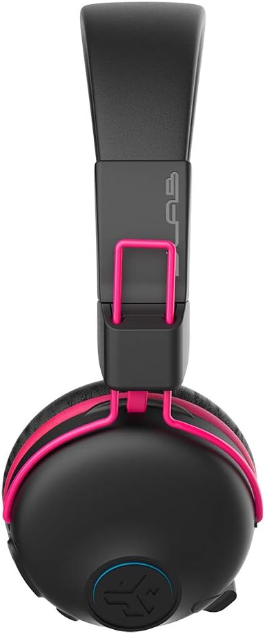 JLab JBuddies Play Gaming Wireless Kids Headset, Pink, 22+ Hour Bluetooth 5 Playtime 60ms Super-Low Latency for Mobile Gameplay, Retractable Boom Mic, AUX Cord Compatible w/Gaming Consoles