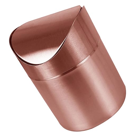 Luxshiny Bathroom Trash Can Lid Mini Can Press Lid Countertop Garbage Bin Tiny Waste Basket Rustic Decorative Storage Bin