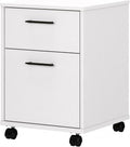 Bush Furniture Key West Rolling File Cabinet,File Cart for Home Office in Pure White Oak,2 Drawer File Cabinet on Wheels