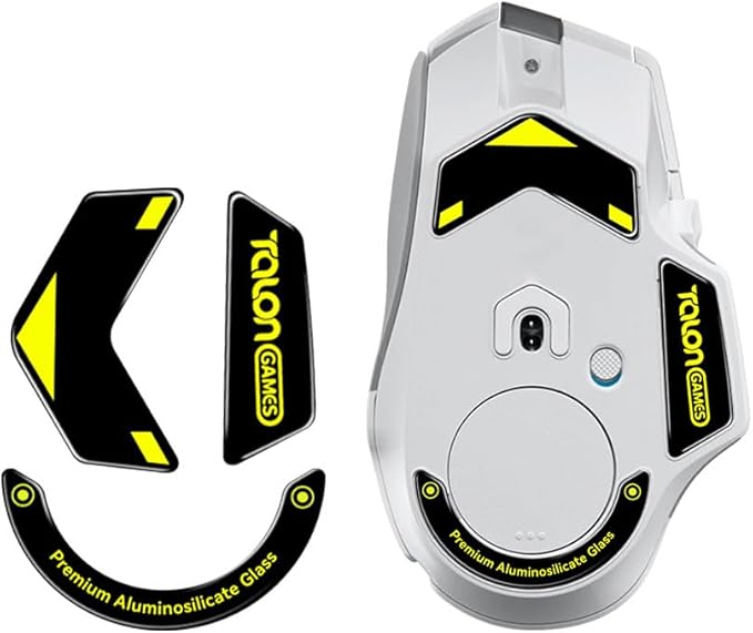 TALONGAMES Curved Edges Ultra Strong Glass Mouse Skates Feet Compatible with Logitech G502 X Wireless Gaming Mouse Feet Replacement,Super Smooth Glide Fast and Durable Sole (Black)