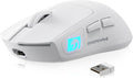 MAMBASNAKE M4 Ultra-Light Wireless Gaming Mouse 52g, 24000 DPI PAW3311 Optical Sensor,2.4G/BT/Wired Ergonomic Computer Mice, RGB Lighting,400mAh Battery, Programmable Mouse for PC/Win/MAC-White