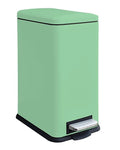 Green 16.7L/4.4 Gallon Bathroom Trash Can with Lid. Features a Removable Inner Bucket, a Soft - Close Lid, and a Stainless - Steel Step Pedal. Ideal for Use In The Bathroom, Kitchen, and Home Office