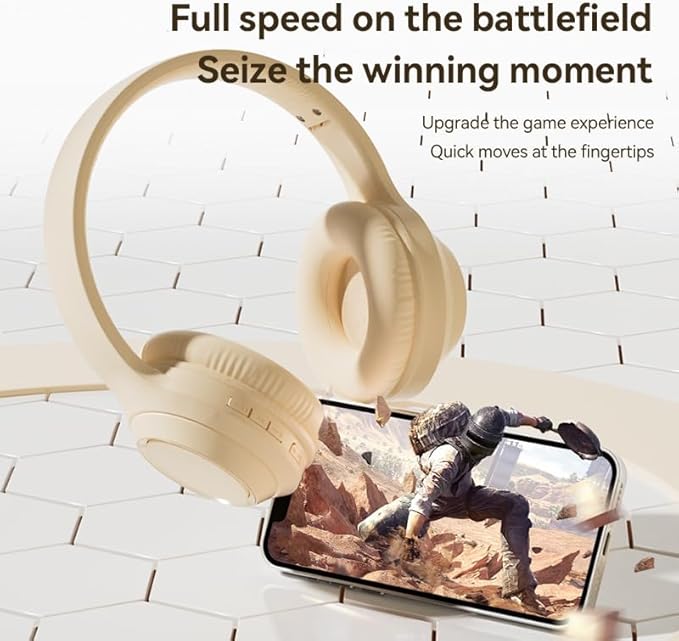M6 Wireless Gaming Headset, Lightweight, Comfortable,Memory Foam & Premium Leatherette Ear Cushions, Stereo Headphones, Gaming Headphones with Mic for Mobile Device (Black)