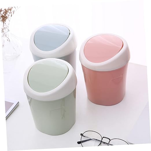 KOMBIUDA 3pcs Desk Trash Can Mini Bedroom Waste Bin Slim Trash Bin for Car Home Trash Can Desktop Waste Container