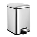 Small Bathroom Trash Can with Lid Soft Close, Step Pedal, 6 Liter / 1.6 Gallon Stainless Steel Garbage Can with Removable Inner Bucket, Anti-Fingerprint Finish, Brushed Sand