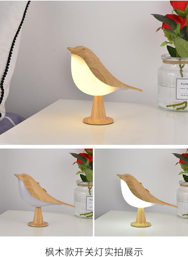 Magpie and Bird Desk Lamp, Rechargeable Small Desk Lamp, 3 Color Temperatures, Touch Sensor, Rechargeable Battery Night Light, Suitable for Children, Bedroom, Bedside, and Outdoor Use