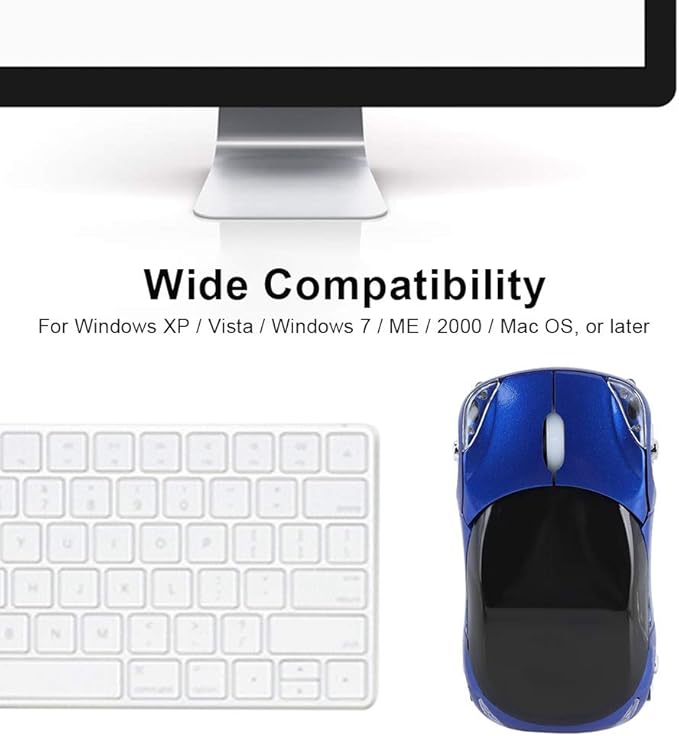 Mouse, 2.4G Mouse Bluetooth Optical Mouse 1600DPI for/ME/PC/Tablet Gaming Office (Blue)
