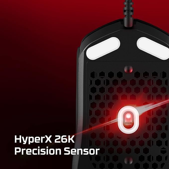 HyperX Pulsefire Haste 2 Ultra Lightweight Gaming Mouse Wired 6 Buttons 1.8m Cable Up to 26000 DPI Precision Sensor RGB Software NGENUITY for Gamer PC Desk PS5, PS4, Xbox Series Laptop Black (Renewed)