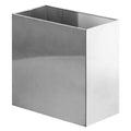 mDesign Small Steel Rectangular 2.4 Gallon/9.1 Liter Trash Can, Waste Basket for Bathroom, Bedroom, Home Office - Holds Garbage, Recycling, Household Items - Linn Collection - Chrome