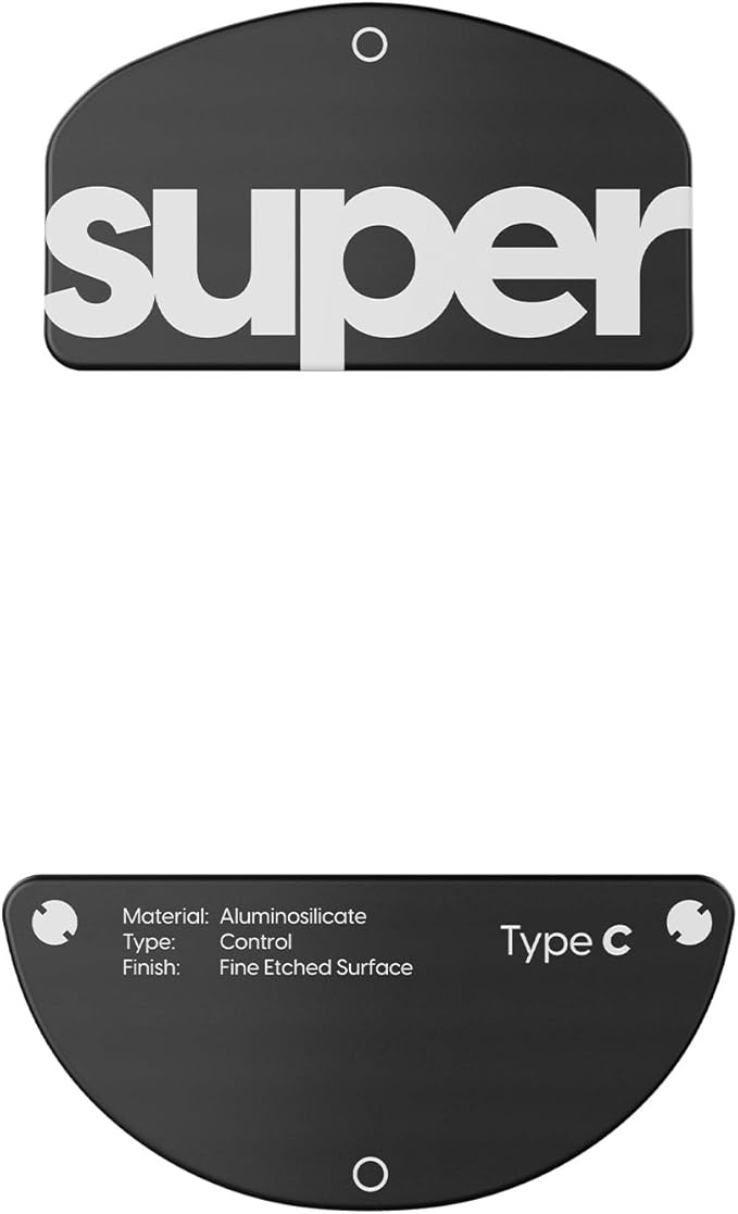 Superglide Glass Mouse Skates - Consistent Controllable Glide, Polished Round Edge, Super Balanced Gaming Mouse Feet with Durable Sole for Pulsar Susanto-X Pro Series (Type-C, Black)