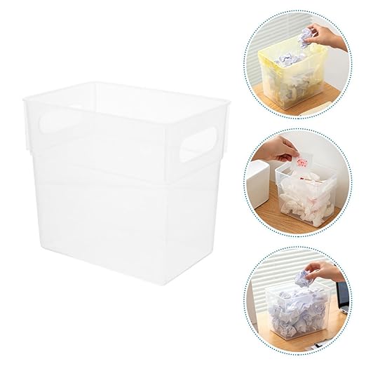 PRETYZOOM 2pcs Desktop Trash Can Slim Trash Can Lid for Bathroom Garbage Container Bin Storage Basket