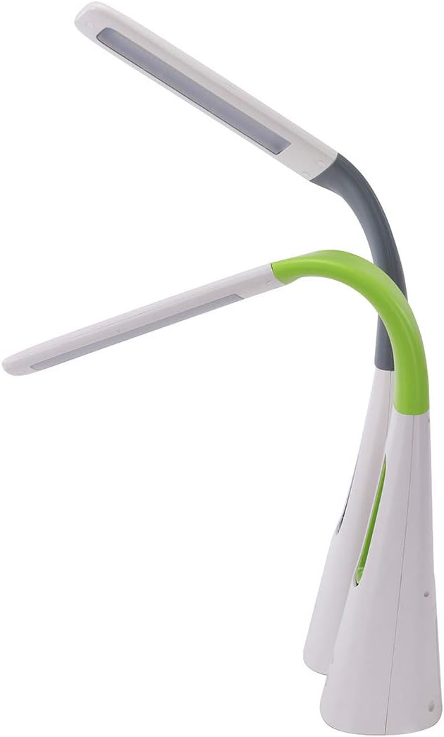 PureOptics LED VLED1603LM Desk Lamp with Bladeless Fan, Dimmable, Adjustable Neck, Lime Green