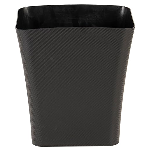 Clorox Textura Slim Trash Can - 3.1 Gallon Small Waste Basket for Narrow Spaces - Skinny Plastic Garbage Bin for Bathroom, Bedroom, or Office, Black