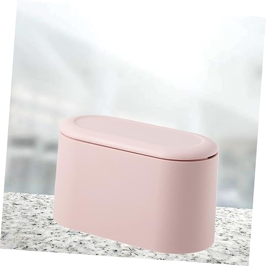 Modern Pressed Slim Mini Desktop Trash Can Table Waste Bin Cover for Office Home