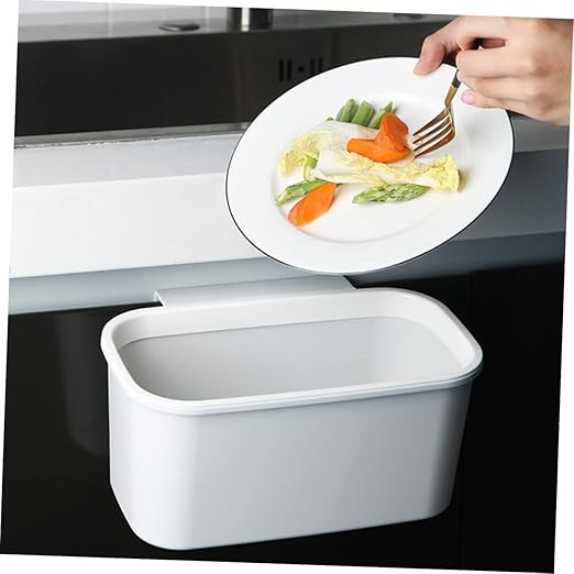 Ciieeo 2pcs Desktop Hanging Trash Cans Cute Slim Rubbish Containers for Bedroom Recycling Waste Bin Organizers