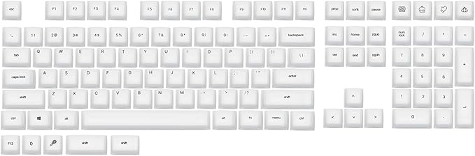EPOMAKER AegisSil Keycap Set, Silicone Material, Cherry Profile, 113 Keys, 65%/75%/96%/Full Size, Custom Keyboard Keycaps Set for Cherry MX, Kailh, Outemu, Gateron Mechanical Gaming Keyboard (White)