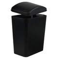 4.2 Gallon Swing Lid Trash Can, Plastic Waste Bin Garbage with Lid, Black