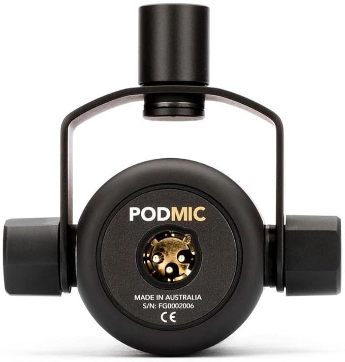 Rode 2X PodMic Dynamic Podcasting Microphones Bundle with H&A Broadcast Arms with Internal Springs and Integrated 10' XLR Cables, High-Performance Closed-Back Studio Monitor Headphones (6 Products)
