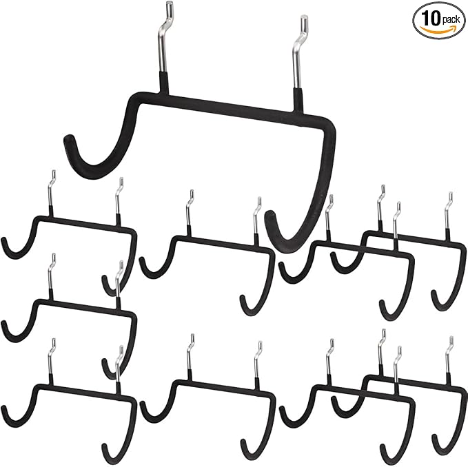 KINOMI 10 Pcs Heavy Duty Pegboard Drill Holder Power Tool Holder Pegboard Hooks with scratchproof Coating for Drills, Other Power Tools, Handheld Tools etc in Garages, Tool Sheds