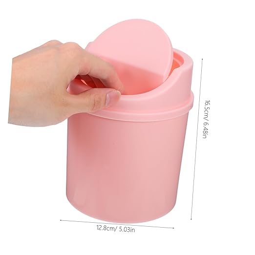Zerodeko Compact Tabletop Waste Receptacle Desk Top Small Trash Can Slim Office Bin Mini Garbage Can Lid for Home
