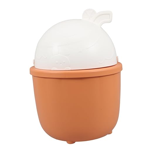 Mini Rabbit Basket Desk Trash Can Cute Desktop Trash Bin Flip Lid Slim Bathroom Waste Basket for Office Car
