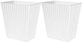DAJITRE Plastic Small Trash Can, 3.5 Gallon Rectangular Wastebasket for Bathrooms, Laundry Room, Kitchens, Offices, Kids Rooms, Dorms (2, White)