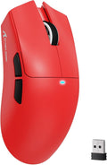 MAMBASNAKE Attack Shark X11SE Lightweight Wireless Gaming Mouse, Tri-Mode 2.4G/USB-C Wired/BT, 22K DPI, PAW3311 Optical Sensor, 59g, 5 Programmable Buttons, 300mAh Battery for PC/Mac(Red)