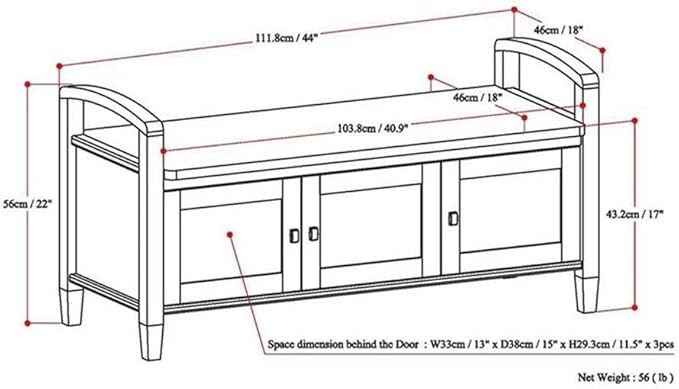 Home Square 2-Piece Set with 48" Writing Office Desk and 44" Entryway Bench
